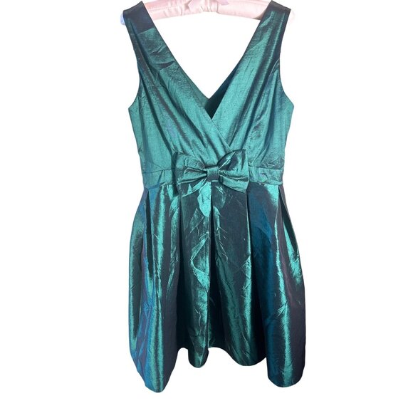 WICKED Hunter Green Shimmer Dress Size 12 Bow Detail Witchy Ballet Core Whimsy - Picture 3 of 15